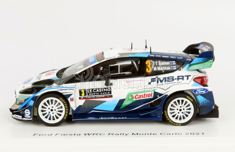 Spark-model Ford england Fiesta Wrt Team Wrcm Sport N 3 Rally Montecarlo 2021 T.suninen - M.markkula 1:43 Biela Modrá Zelená