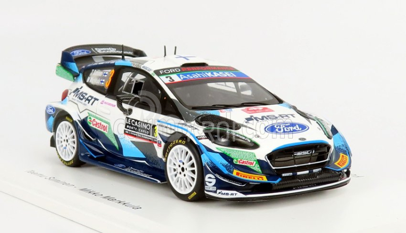 Spark-model Ford england Fiesta Wrt Team Wrcm Sport N 3 Rally Montecarlo 2021 T.suninen - M.markkula 1:43 Biela Modrá Zelená