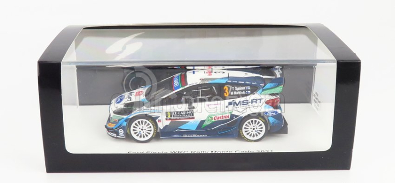 Spark-model Ford england Fiesta Wrt Team Wrcm Sport N 3 Rally Montecarlo 2021 T.suninen - M.markkula 1:43 Biela Modrá Zelená