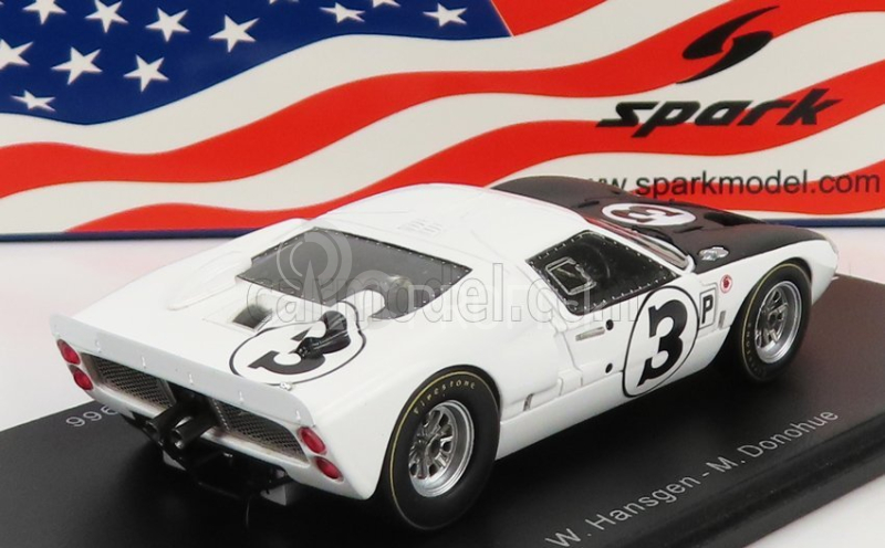 Spark-model Ford usa Gt40 Mkiv 7.0l V8 N 3 12h Sebring 1966 W.hansgen - M.donohue 1:43 Biela Čierna