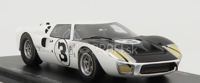 Spark-model Ford usa Gt40 Mkiv 7.0l V8 N 3 12h Sebring 1966 W.hansgen - M.donohue 1:43 Biela Čierna