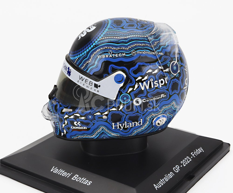 Spark-model helma Bell F1 Casco Helma Alfa Romeo C43 Team Stake N 77 Australian Gp 2023 Valtteri Bottas 1:5 2 Tones Blue Black