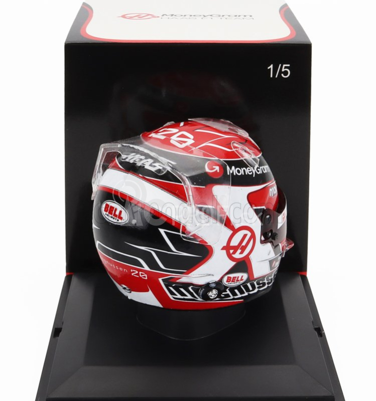 Spark-model helma Bell F1 Casco Helma Haas Fw23 Team Moneygram Haas N 20 Sezóna 2023 Kevin Magnussen 1:5 Červená biela čierna