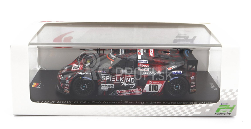 Spark-model KTM X-bow Gt4 Team Teichmann Racing N 110 24h Nurburgring 2021 D.bohr - T.molig - F.von Der Laden - D.adorf 1:43 Red Black