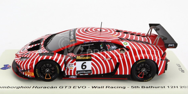 Spark-model Lamborghini Huracan Gt3 Evo Team Wall Racing N 6 5. 12h Bathurst 2022 T.d'alberto - D.wall - A.deitz - G.denyer 1:43 Červená biela