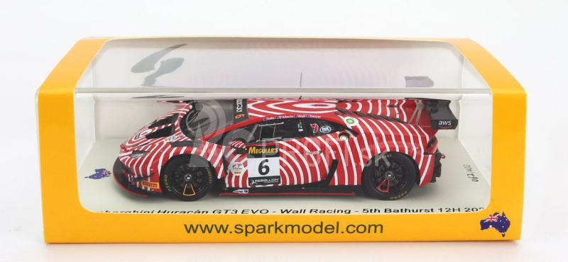 Spark-model Lamborghini Huracan Gt3 Evo Team Wall Racing N 6 5. 12h Bathurst 2022 T.d'alberto - D.wall - A.deitz - G.denyer 1:43 Červená biela