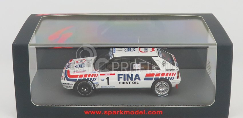 Spark-model Lancia Delta Hf Integrale 16v Fina N 1 2nd Rally Tour De Corse 1991 D.auriol - B.occelli 1:43 Biela červená modrá