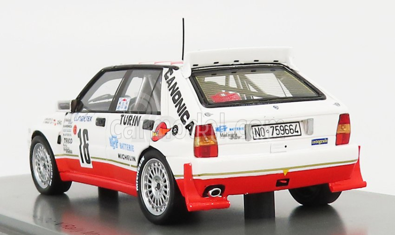 Spark-model Lancia Delta Hf Integrale Evo Canonica N 16 Winner Group N Rally Montecarlo 1993 C.spiliotis - H.thibaud 1:43 Biela červená