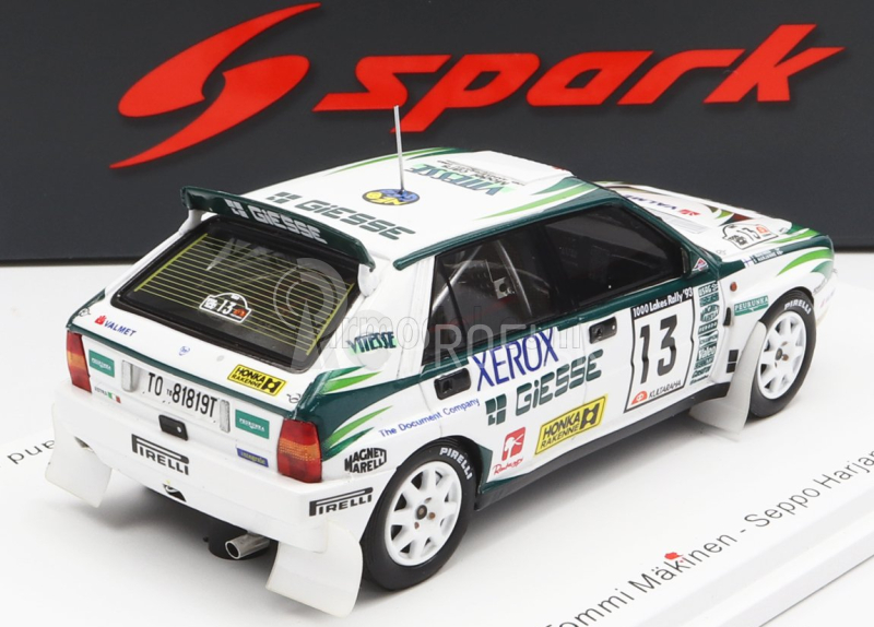 Spark-model Lancia Delta Hf Integrale Evo Giesse N 13 4th Rally 1000 Lakes 1993 T.makinen - S.harjanne 1:43 Bielo-zelená