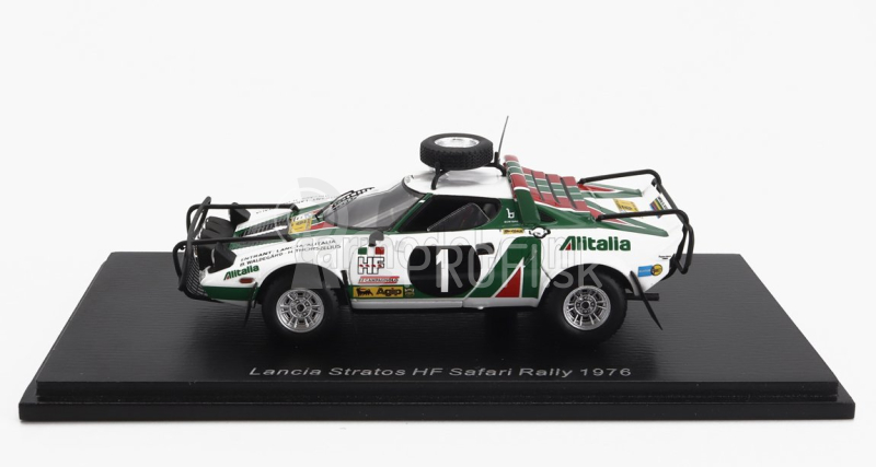 Spark-model Lancia Stratos Hf Alitalia (nočná verzia) N 1 Rally Safari 1976 Bjorn Waldegaard - Hans Thorszelius 1:43 Bielozelená