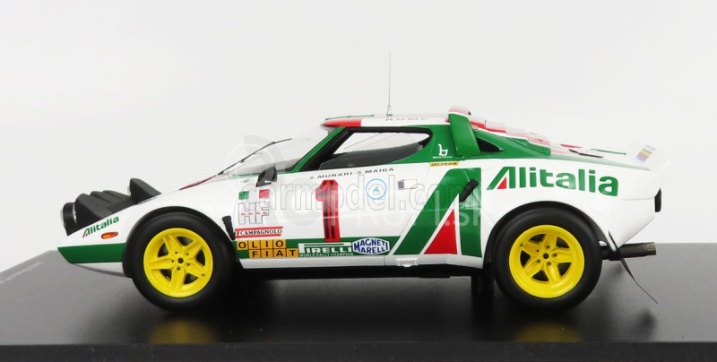 Spark-model Lancia Stratos Hf Alitalia (nočná verzia) N 1 Winner Rally Montecarlo 1977 S.munari - S.maiga 1:18 Biela zelená červená