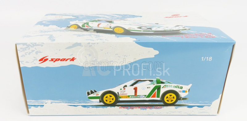 Spark-model Lancia Stratos Hf Alitalia (nočná verzia) N 1 Winner Rally Montecarlo 1977 S.munari - S.maiga 1:18 Biela zelená červená