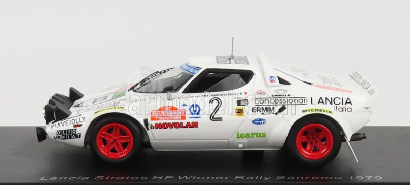 Spark-model Lancia Stratos Hf N 2 Winner Rally Sanremo 1979 M.mannini - Tony 1:43 White