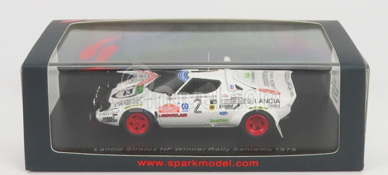 Spark-model Lancia Stratos Hf N 2 Winner Rally Sanremo 1979 M.mannini - Tony 1:43 White