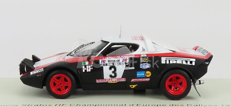 Spark-model Lancia Stratos Hf N 3 European Rally Championship 1978 T.carello - M.perissinot 1:43 Biela červená čierna