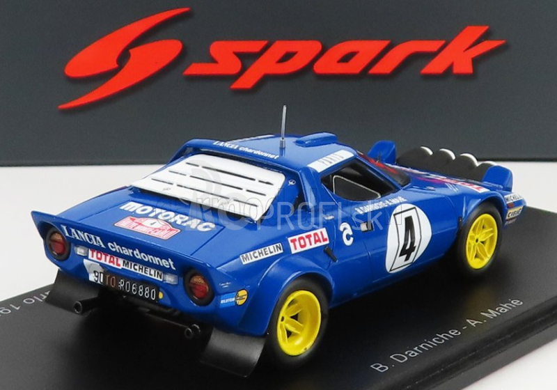 Spark-model Lancia Stratos Hf (nočná verzia) N 4 Winner Rally Montecarlo 1979 Bernard Darniche - Alain Mahe 1:43 Modrá