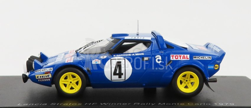 Spark-model Lancia Stratos Hf (nočná verzia) N 4 Winner Rally Montecarlo 1979 Bernard Darniche - Alain Mahe 1:43 Modrá