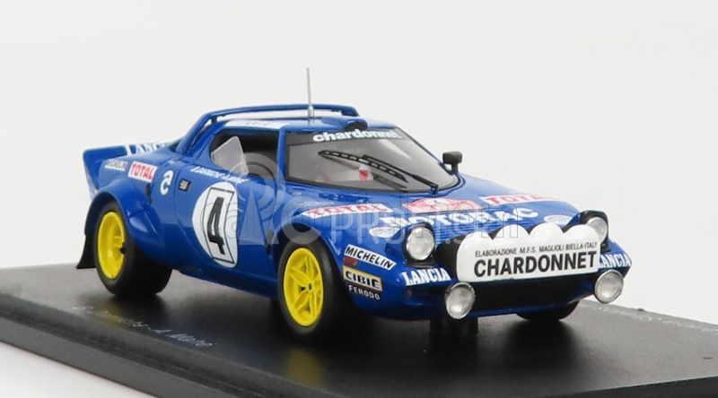 Spark-model Lancia Stratos Hf (nočná verzia) N 4 Winner Rally Montecarlo 1979 Bernard Darniche - Alain Mahe 1:43 Modrá