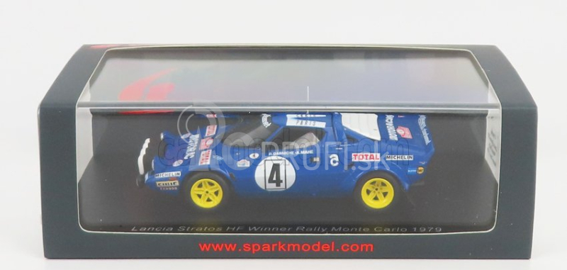 Spark-model Lancia Stratos Hf (nočná verzia) N 4 Winner Rally Montecarlo 1979 Bernard Darniche - Alain Mahe 1:43 Modrá