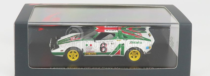 Spark-model Lancia Stratos Hf Team Alitalia (nočná verzia) N 6 2nd Rally Montecarlo 1976 Bjorn Waldegaard - Hans Thorszelius 1:43 Biela zelená červená