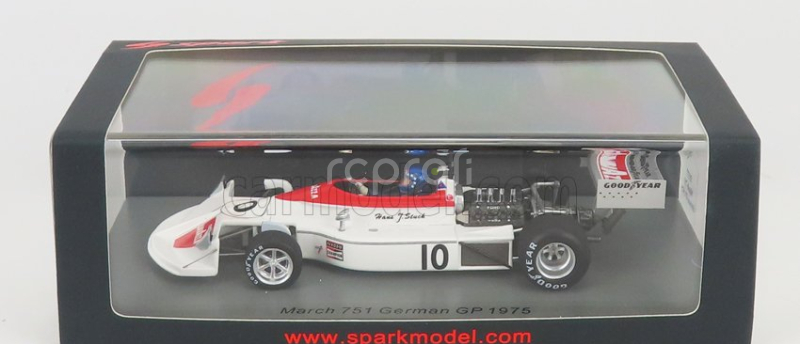 Spark-model March F1 751 N 10 German Gp 1975 H.stuck 1:43 Biela červená