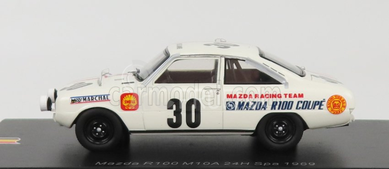 Spark-model Mazda R100 M10a N 30 24h Spa 1969 Helde - H.de Fierlant 1:43 Biela červená