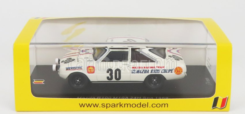 Spark-model Mazda R100 M10a N 30 24h Spa 1969 Helde - H.de Fierlant 1:43 Biela červená