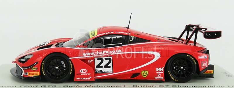 Spark-model Mclaren 720s Gt3 Team Balfe Motorsport N 22 British Gp Championship 2019 S.balfe - R.bell 1:43 Červená biela