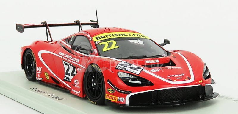 Spark-model Mclaren 720s Gt3 Team Balfe Motorsport N 22 British Gp Championship 2019 S.balfe - R.bell 1:43 Červená biela