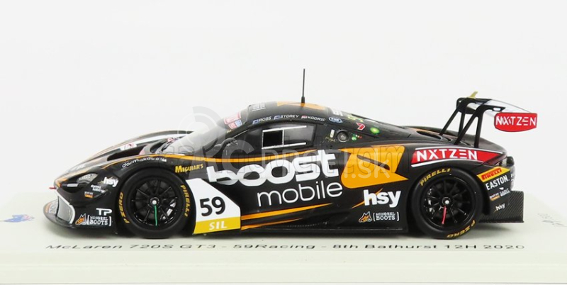 Spark-model Mclaren 720s Team 59racing N 59 12h Bathurst 2020 D.storey - F.ross - M.kodric 1:43 Black Yellow