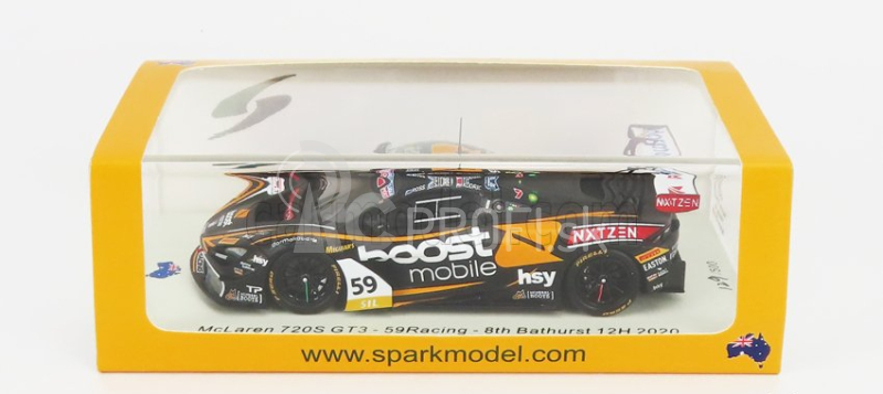 Spark-model Mclaren 720s Team 59racing N 59 12h Bathurst 2020 D.storey - F.ross - M.kodric 1:43 Black Yellow