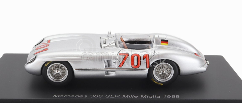 Spark-model Mercedes benz 300 Slr 3.0l S8 Team Daimler-benz Ag N 701 Mille Miglia 1955 K.kling 1:43 Strieborná