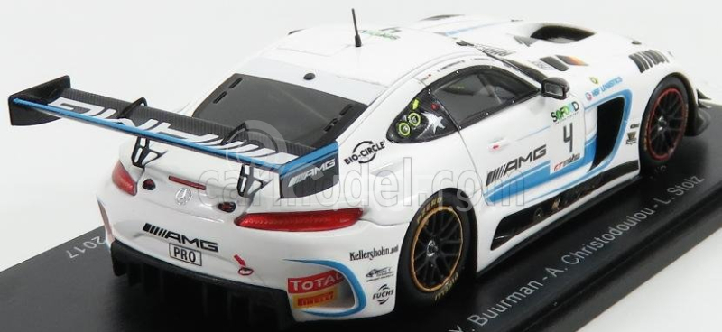 Spark-model Mercedes benz Gt-s Amg Gt3 Team Black Falcon N 4 8. 24h Spa 2017 L.stolz - A.christodoulou - Y.buurman 1:43 Biela