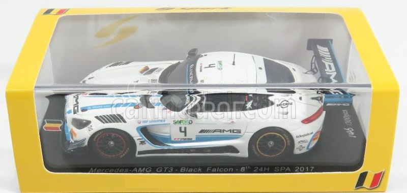 Spark-model Mercedes benz Gt-s Amg Gt3 Team Black Falcon N 4 8. 24h Spa 2017 L.stolz - A.christodoulou - Y.buurman 1:43 Biela