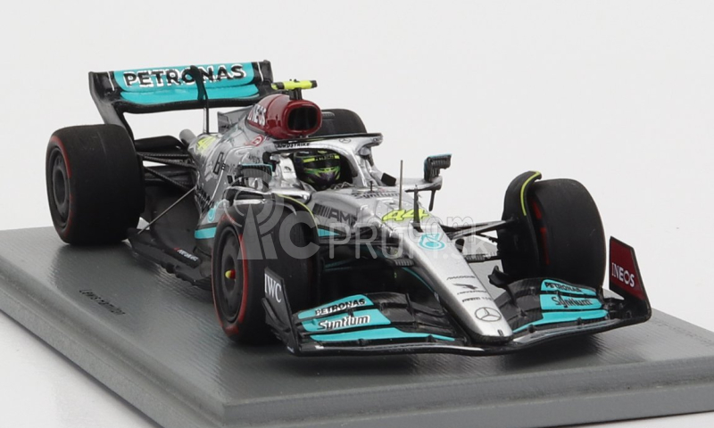 Spark-model Mercedes gp F1 W13e Team Mercedes-amg Petronas F1 N 44 2nd Brazilian Gp 2022 Lewis Hamilton 1:43 Silver Green