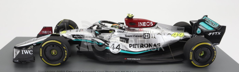 Spark-model Mercedes gp F1 W13e Team Mercedes-amg Petronas F1 N 44 Belgium Gp 2022 Lewis Hamilton - Con Vetrina - s vitrínou 1:18 Silver Green