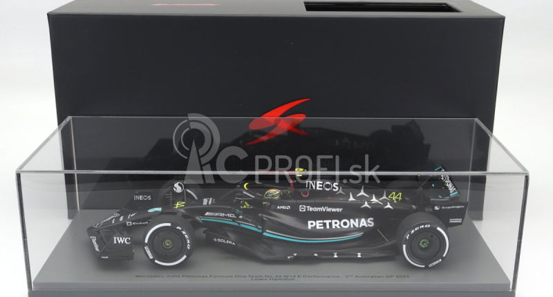 Spark-model Mercedes gp F1 W14 Team Mercedes-amg Petronas Formula One N 44 2nd Australian GP 2023 Lewis Hamilton 1:18 Matt Black