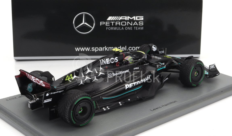 Spark-model Mercedes gp F1 W14 Team Mercedes-amg Petronas Formula One N 44 4. Monaco Gp 2023 Lewis Hamilton 1:43 Matt Black