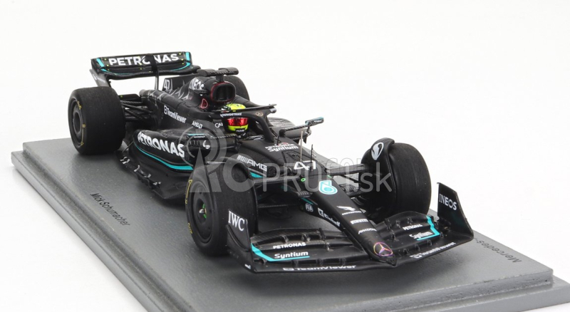 Spark-model Mercedes gp F1 W14 Team Mercedes-amg Petronas Formula One N 47 Tires Test Spain Gp 2023 Mick Schumacher 1:43 Matt Black