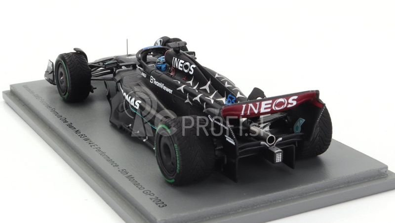 Spark-model Mercedes gp F1 W14 Team Mercedes-amg Petronas Formula One N 63 5th Monaco Gp 2023 George Russel 1:43 Matt Black