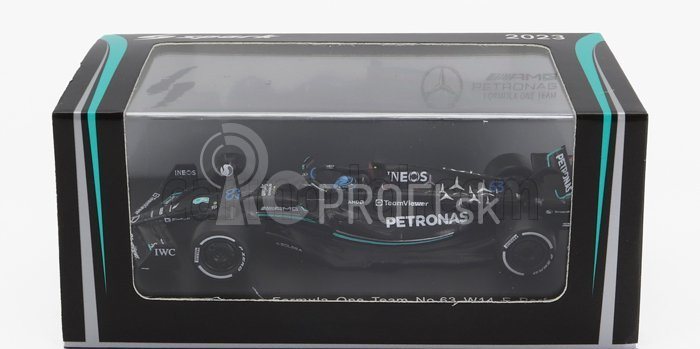 Spark-model Mercedes gp F1 W14 Team Mercedes-amg Petronas Formula One N 63 Sezóna 2023 George Russel 1:64 Matt Black
