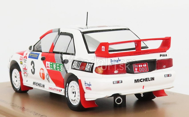 Spark-model Mitsubishi Lancer Evolution Iii N 3 2nd Rally Beijing Hong Kong 1996 R.burns - R.reid 1:43 Biela červená