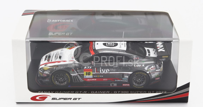 Spark-model Nissan Gt-r Team Gainer Tanax N 10 Gt300 Super Gt 2022 R.tomita - R.okusa 1:43 Bielo-sivá