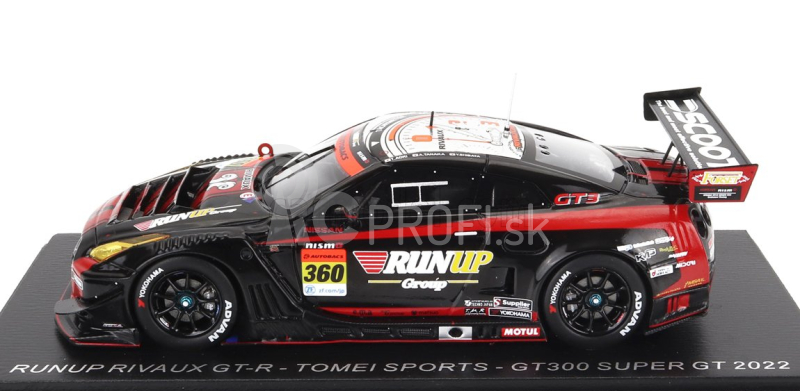 Spark-model Nissan Gt-r Team Runup Rivaux Tomei Sports N 360 Gt300 Super Gt 2022 T.aoki - A.tanaka 1:43 Black Red