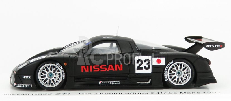 Spark-model Nissan R390 Gt1 3.5l Turbo N 23 Predkvalifikácia 24h Le Mans 1997 K.hoshino - E.comas - M.kageyama 1:43 Black