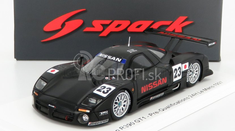 Spark-model Nissan R390 Gt1 3.5l Turbo N 23 Predkvalifikácia 24h Le Mans 1997 K.hoshino - E.comas - M.kageyama 1:43 Black