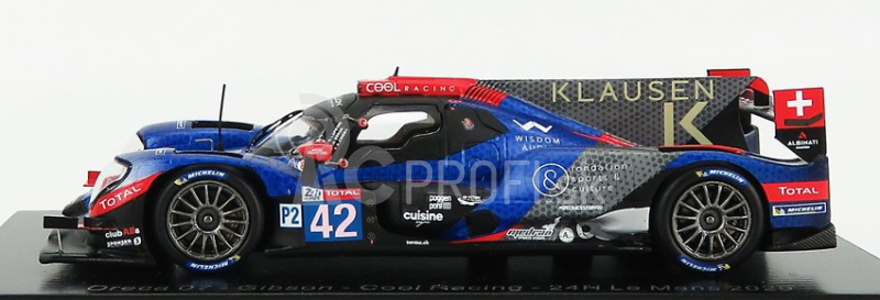 Spark-model Oreca 07 Gibson Team Cool Racing N 42 12. 24h Le Mans 2020 A.borga - A.coigny - N.lapierre 1:43 Modrá červená