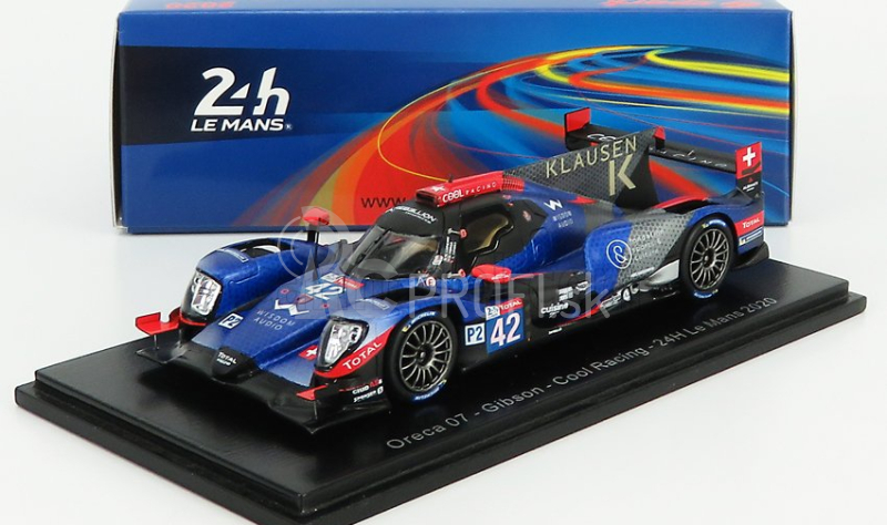 Spark-model Oreca 07 Gibson Team Cool Racing N 42 12. 24h Le Mans 2020 A.borga - A.coigny - N.lapierre 1:43 Modrá červená