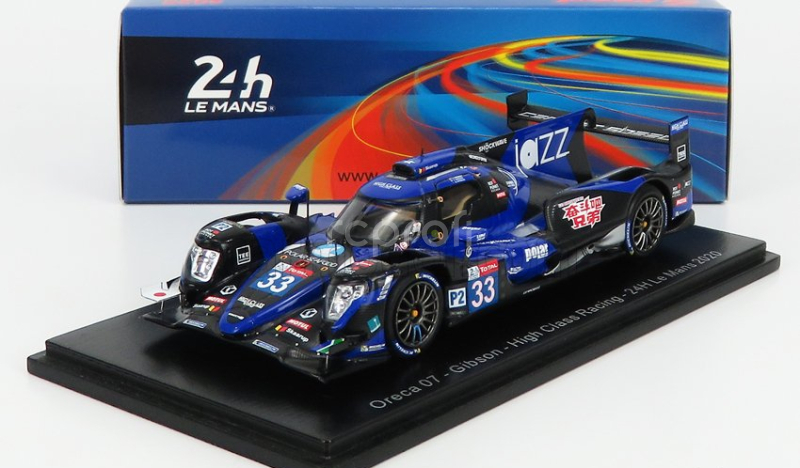 Spark-model Oreca 07 Gibson Team High Class Racing N 33 24h Le Mans 2020 A.fjordbach - M.patterson - K.yamashita 1:43 Modrá