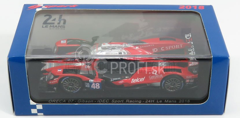 Spark-model Oreca 07 Gibson Team Idec Sport Racing N 48 24h Le Mans 2018 P.lafargue -p.l.chatin - M.rojas 1:43 Červená